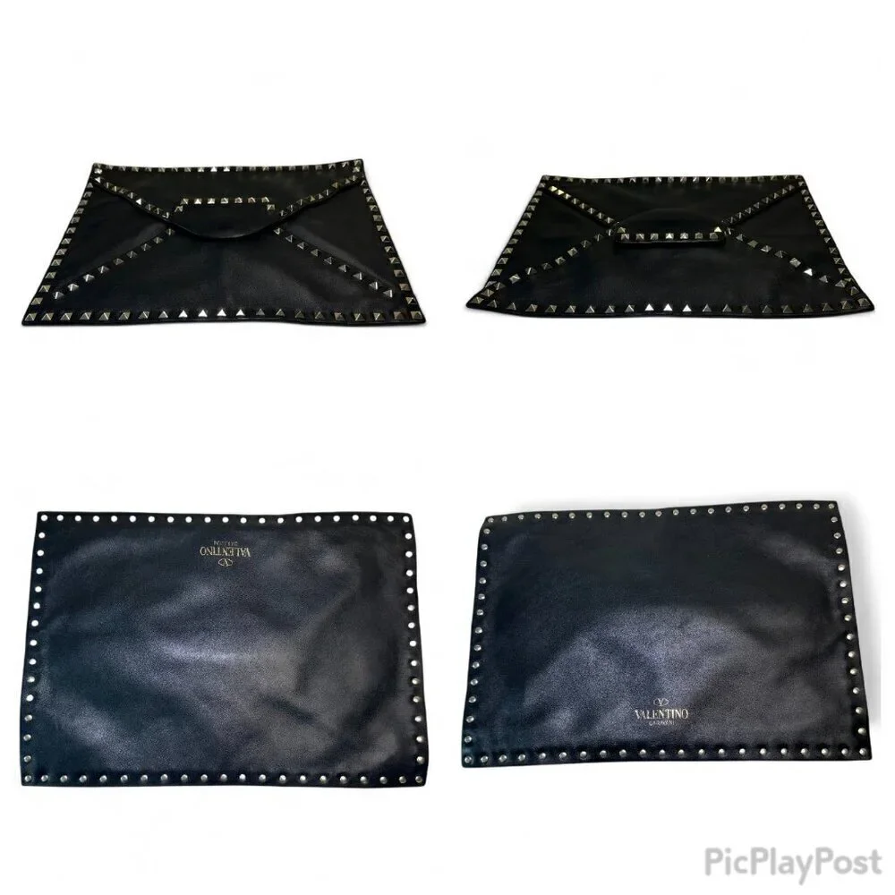 Valentino Garavani Rockstud Untitled 12 Clutch, Black, Unisex